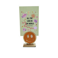 Cardholder Brass Smiley Orange