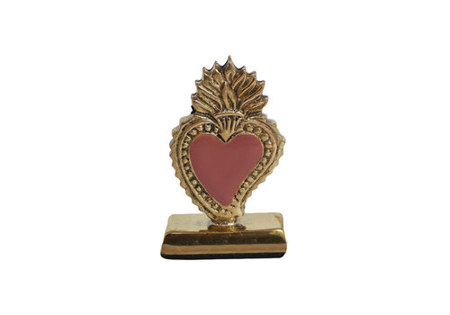 All the Luck in the World Cardholder Brass Heart Fire
