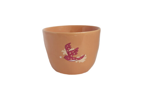 All the Luck in the World Large Peach Cup Bird