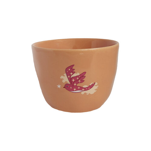 Large Peach Cup Bird 
