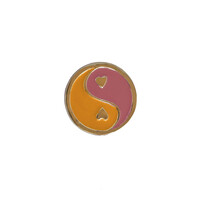 Deurknop Messing YinYang Oranje Roze