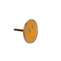 Doorknob Brass Smiley Orange