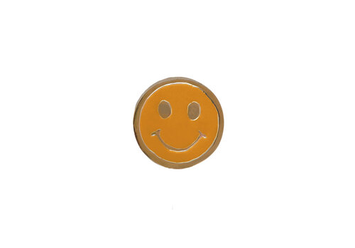 All the Luck in the World Doorknob Brass Smiley Orange