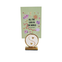 Kaarthouder Messing Yinyang Wit