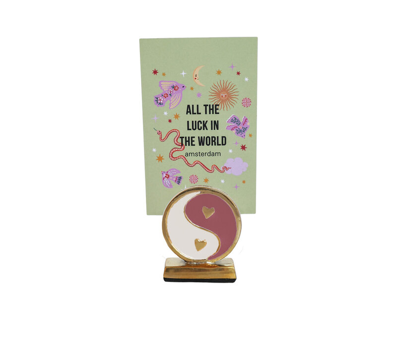 Cardholder Brass Yinyang Pink White