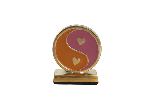 All the Luck in the World Cardholder Brass Yinyang Orange Lilac