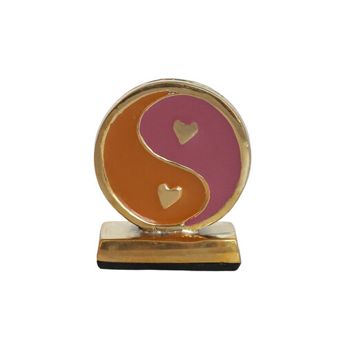 Kaarthouder Messing Yinyang Oranje Lila 