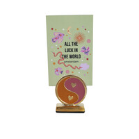 Cardholder Brass Yinyang Orange Lilac