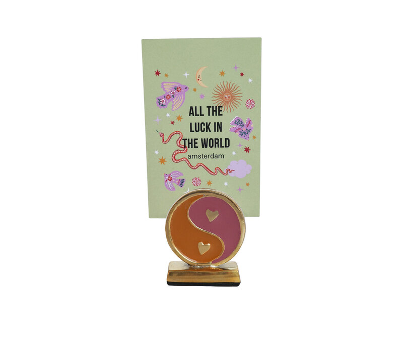 Cardholder Brass Yinyang Orange Lilac