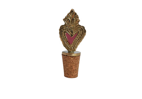 All the Luck in the World Bottle Stopper Messing Heart Fire