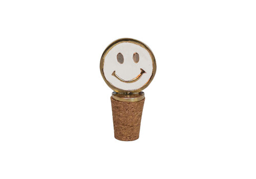 All the Luck in the World Bottle Stopper Messing Smiley White