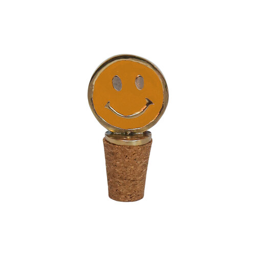 Bottle Stopper Messing Smiley Orange 