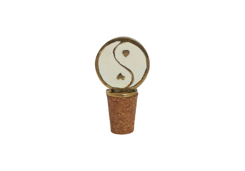 All the Luck in the World Bottle Stopper Messing Yinyang White