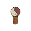 All the Luck in the World Bottle Stopper Messing Yinyang White Pink