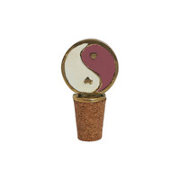 Bottle Stopper Messing Yinyang White Pink