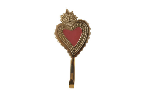 All the Luck in the World Hook Brass Heart Fire