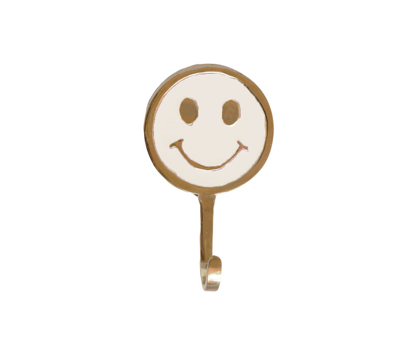 Hook Brass Smiley White