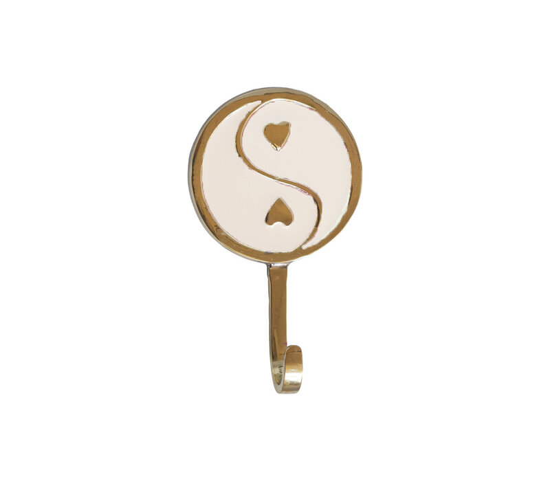 Hook Brass Yinyang White