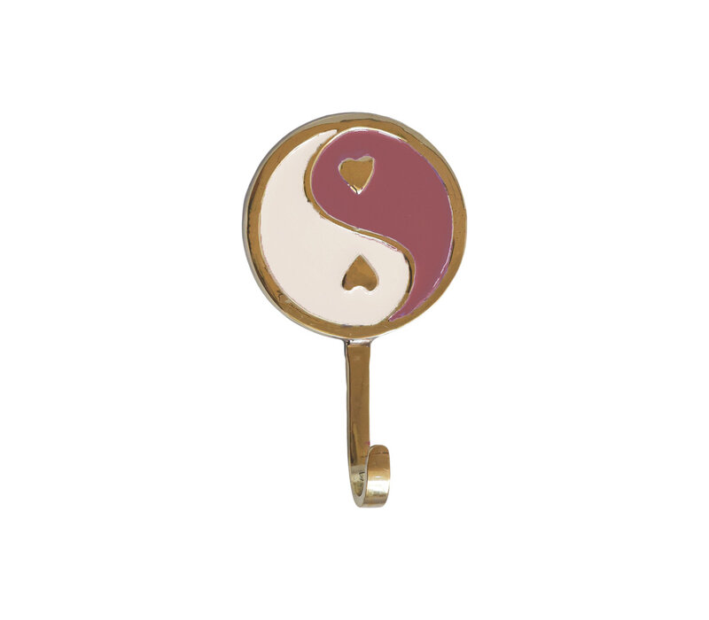 Hook Brass Yinyang Pink White