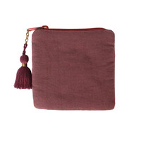 Square Pouch Smiley Burgundy
