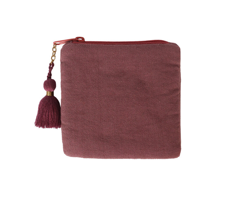 Vierkante Etui Smiley Bordeauxrood