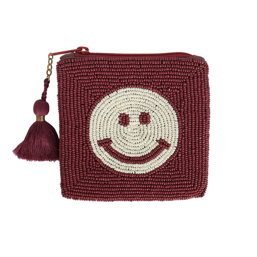 Square Wallet Smiley Burgundy 