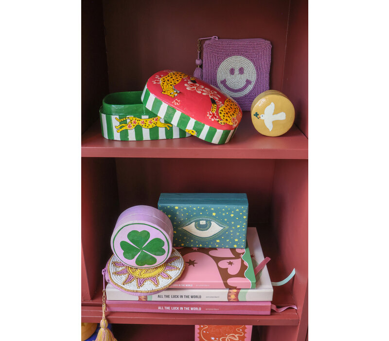 Vierkante Etui Smiley Pink