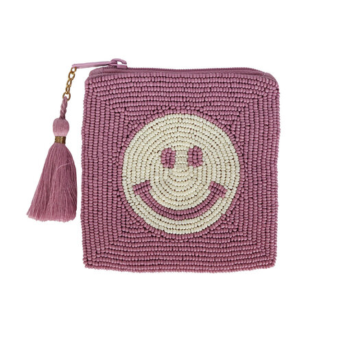 Vierkante Portemonnee Smiley Pink 