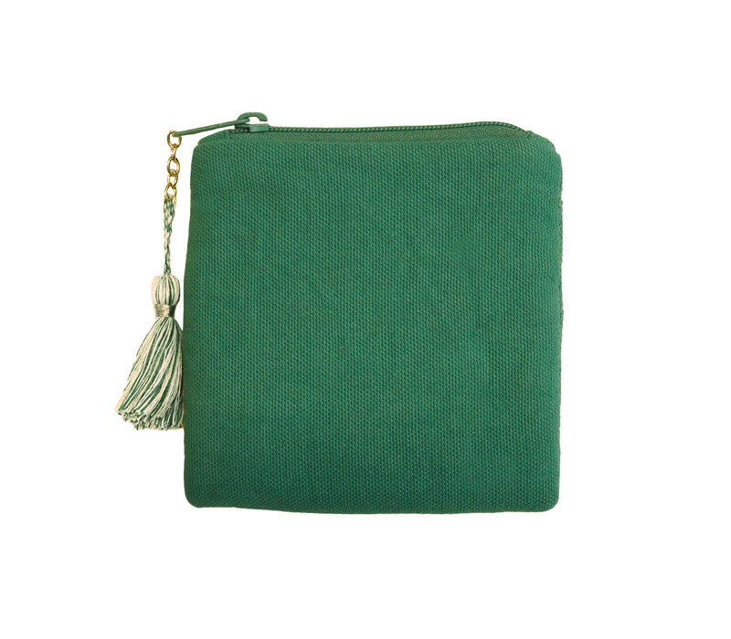 Square Pouch Lucky Clover Green