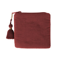 Square Wallet Lucky Clover Burgundy