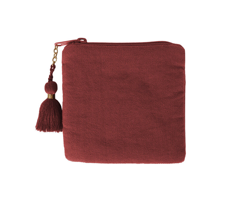 Square Wallet Lucky Clover Burgundy