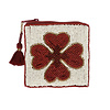 All the Luck in the World Square Wallet Lucky Clover Burgundy