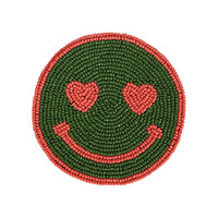 Coaster Green Smiley Pink Eyes