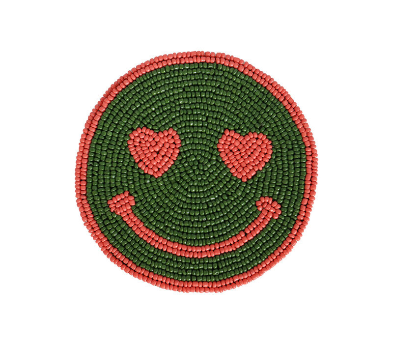 Coaster Green Smiley Pink Eyes