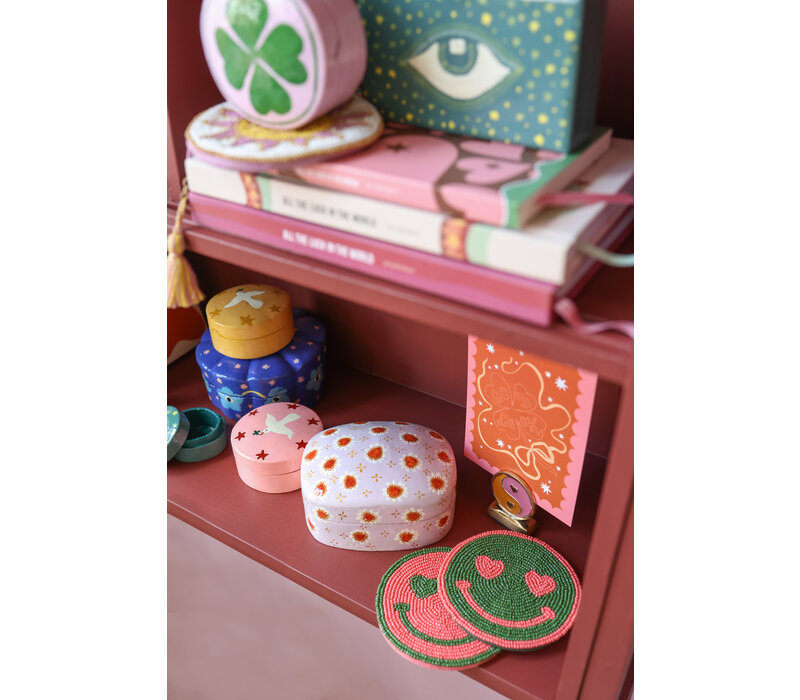 Coaster Green Smiley Pink Eyes
