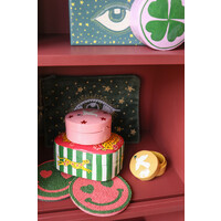 Onderzetter Groene Smiley Roze Ogen