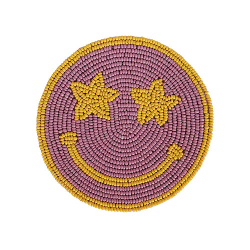 Onderzetter Lila Smiley Gele Ogen 