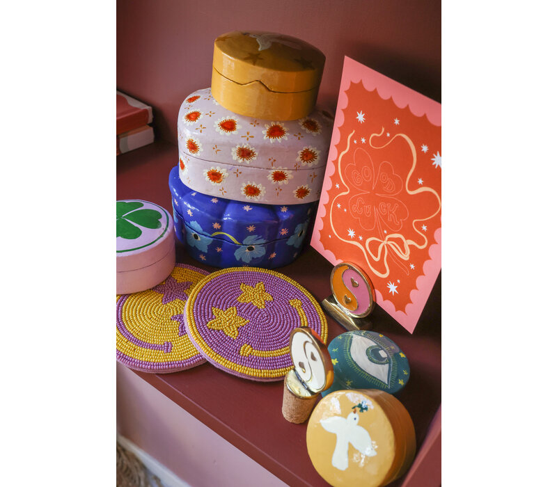 Coaster Lilac Smiley Yellow Eyes