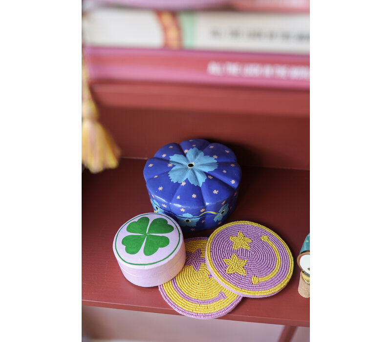 Coaster Yellow Smiley Lilac Eyes