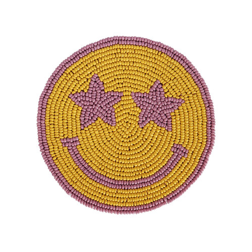 Coaster Yellow Smiley Lilac Eyes 