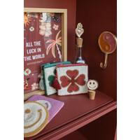 Square Wallet Lucky Clover Burgundy