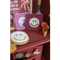Square Pouch Smiley Burgundy