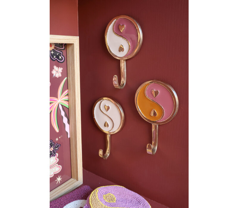 Hook Brass Yinyang White