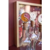 Bottle Stopper Messing Yinyang Pink Orange