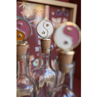 Bottle Stopper Messing Yinyang White