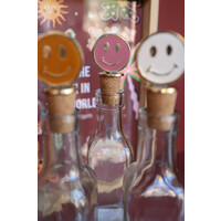Flessenstopper Messing Smiley Roze