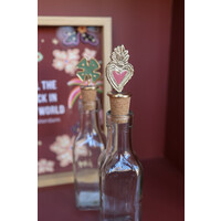 Bottle Stopper Messing Heart Fire