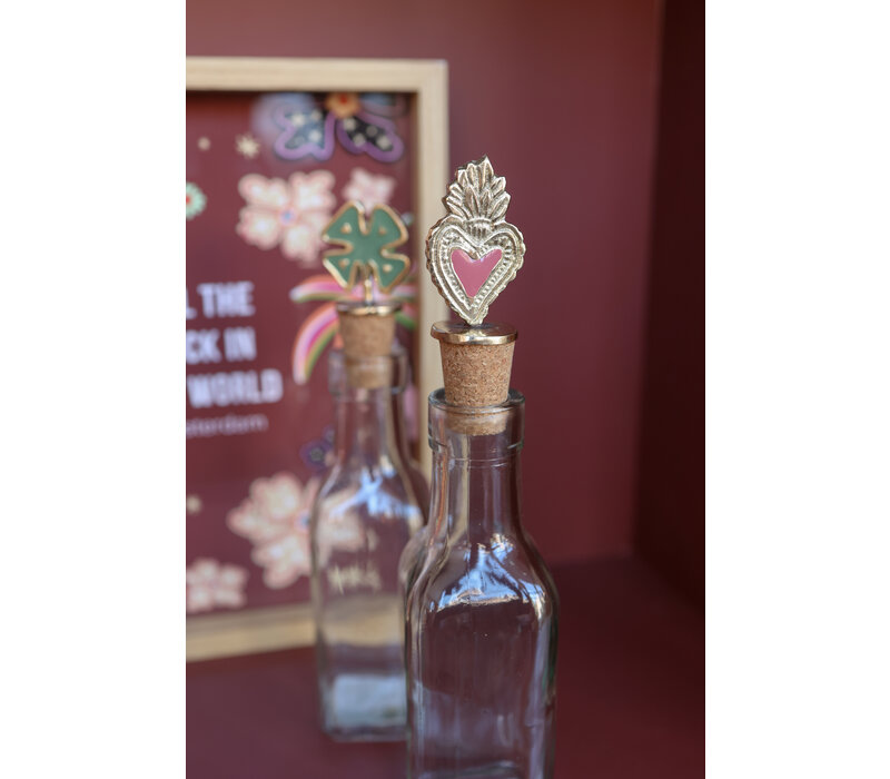 Bottle Stopper Messing Heart Fire