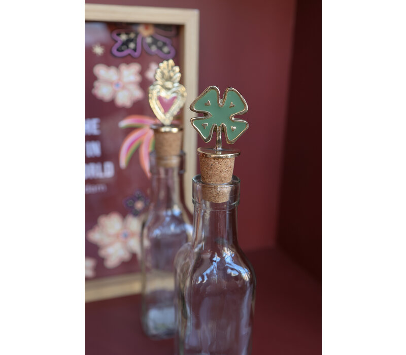 Bottle Stopper Messing Lucky Clover