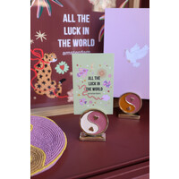 Kaarthouder Messing Yinyang Roze Wit